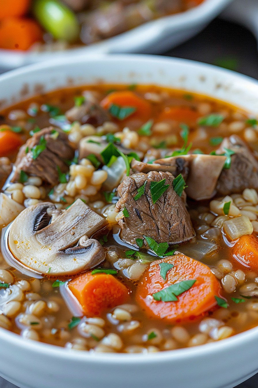 Beef Barley Mushroom Soup Recipe