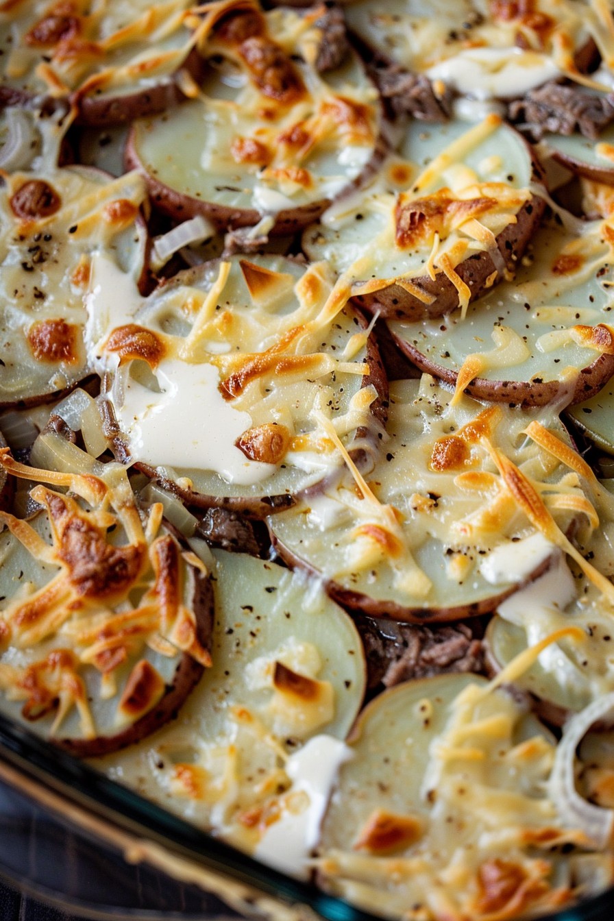 Creamy Cheesesteak Potato Casserole Recipe