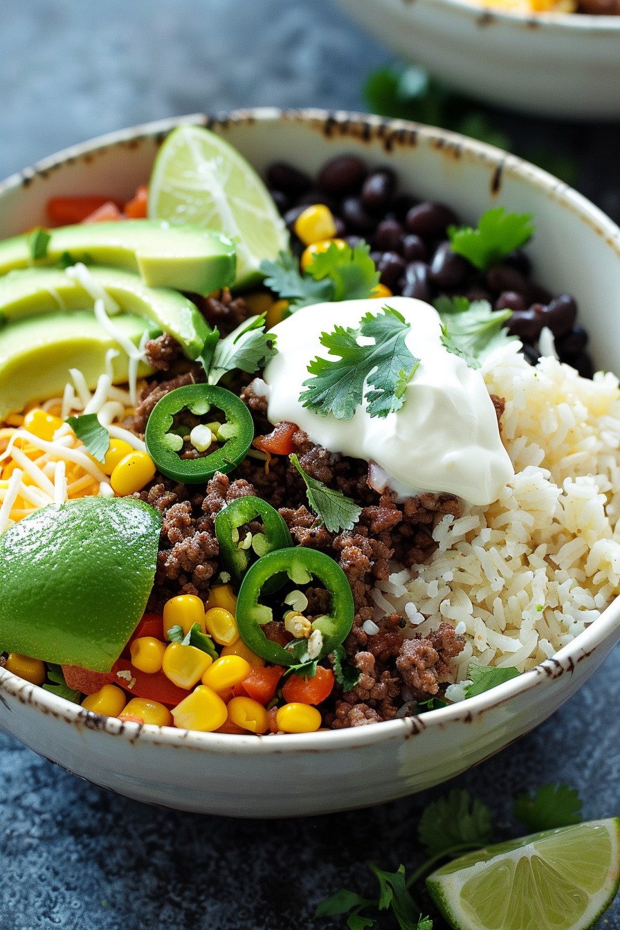 Ground Beef Burrito Bowl Recipe