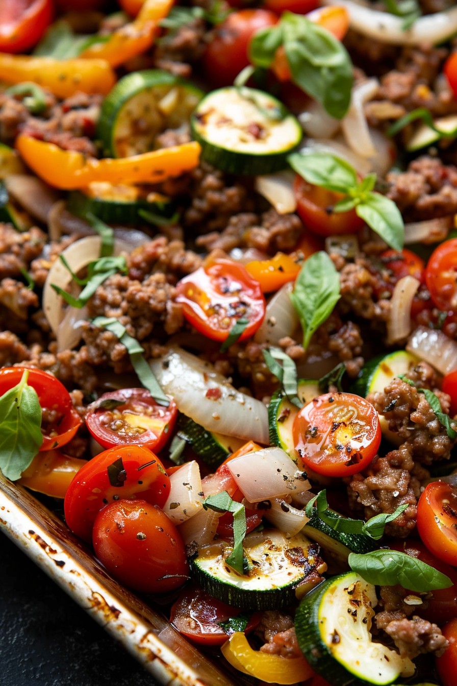 Mediterranean Ground Beef Stir Fry Recipe