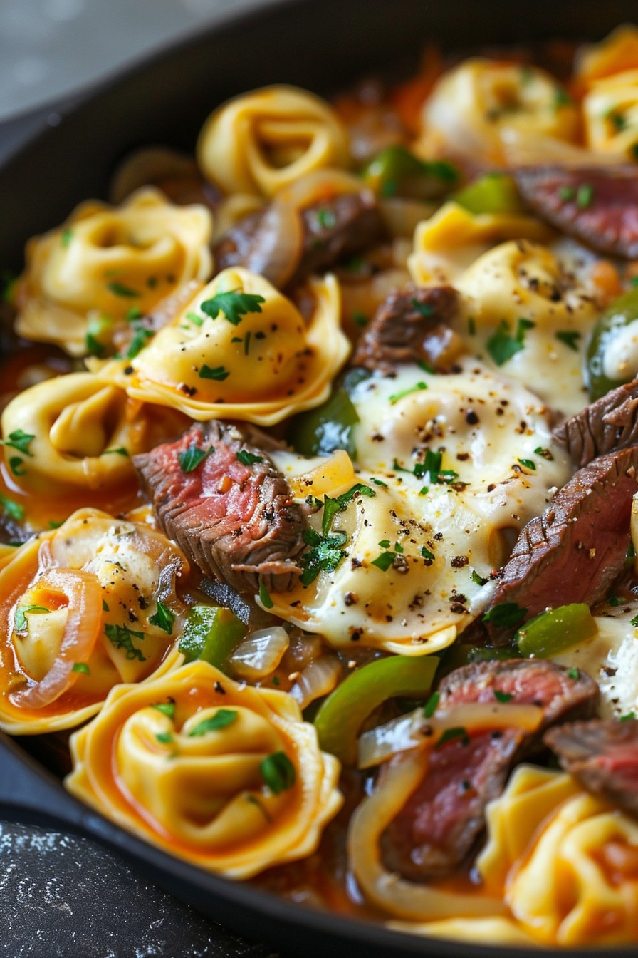 Philly Cheesesteak Tortellini Recipe