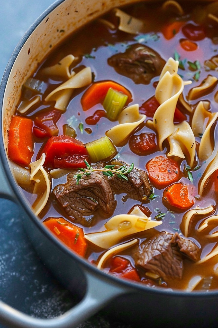 Vegetable Beef Soup Recipe With Noodles